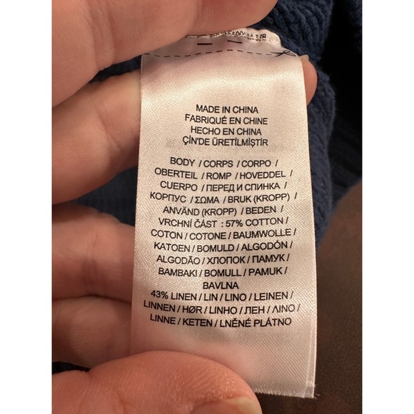 Lauren Ralph Lauren Blue Ombre Gradient Cotton Linen Knit Sweater Womens SP - Picture 4 of 9